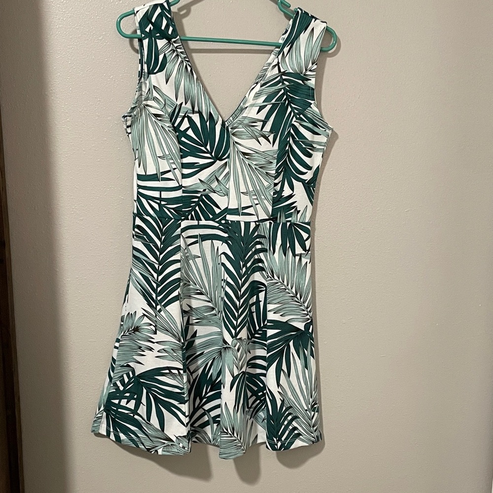 Tropical Leaf Print Dress